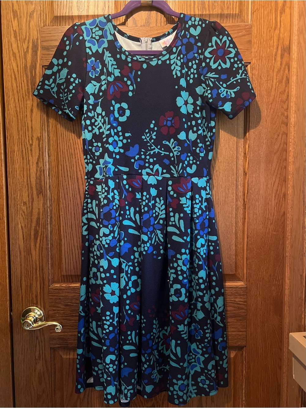 LuLaRoe Amelia Navy Floral Dress